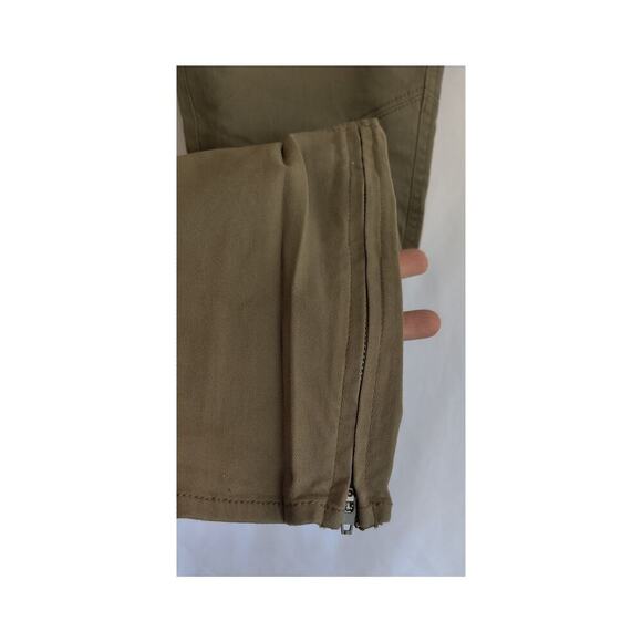 Talbots Signature Army Green Jeans Pants Size 4 side leg zipper - Picture 4 of 10